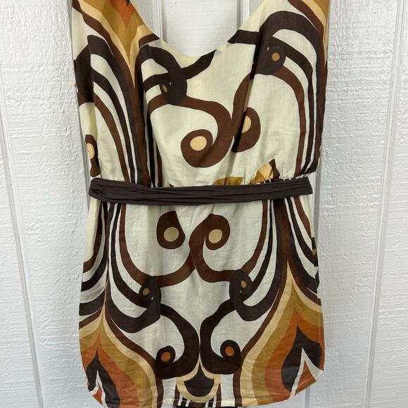 Pink Collection Retro Cotton Tank Top Boho Y2K Women Sleeveless Brown Size 2X - Picture 3 of 7